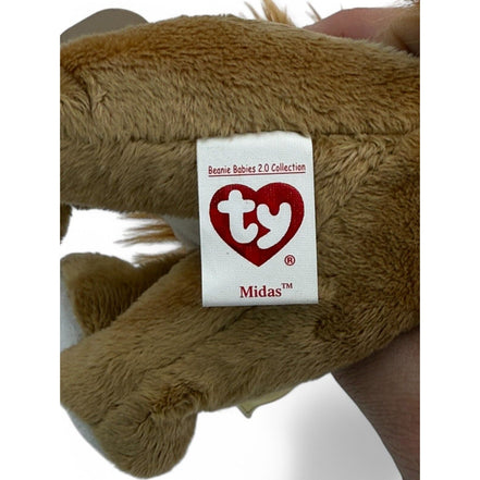 Back view of TY Beanie Babies 2.0 Midas Lion plush