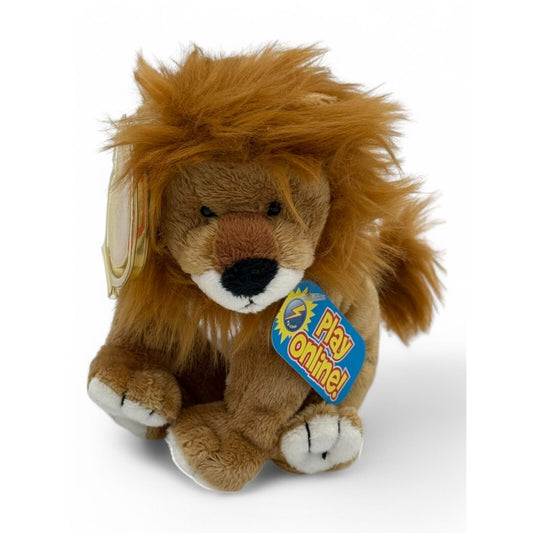 Ty Beanie Babies 2.0 Midas Lion Plush with Tag – Soft Stuffed Animal with Mane – “Play Online” Tag – Collectible TY Plush Toy