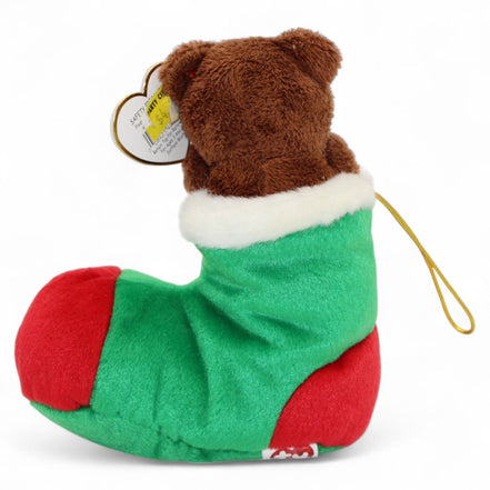 Back view of the Ty Beanie Babies Holiday Bear in stocking