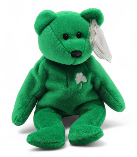 Ty Beanie Baby Erin Bear 1997 with shamrock embroidery and tag protector