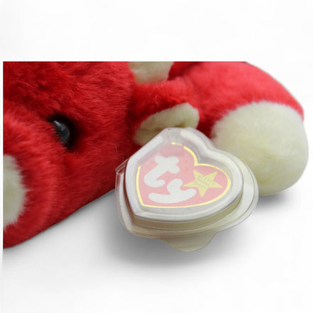 Ty Beanie Baby Snort The Bull plush toy with cream horns and hooves