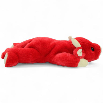 Ty Beanie Baby Snort The Bull plush toy with cream horns and hooves