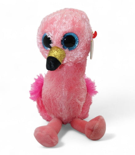 Ty Beanie Boos Gilda flamingo plush with glitter beak and big eyes