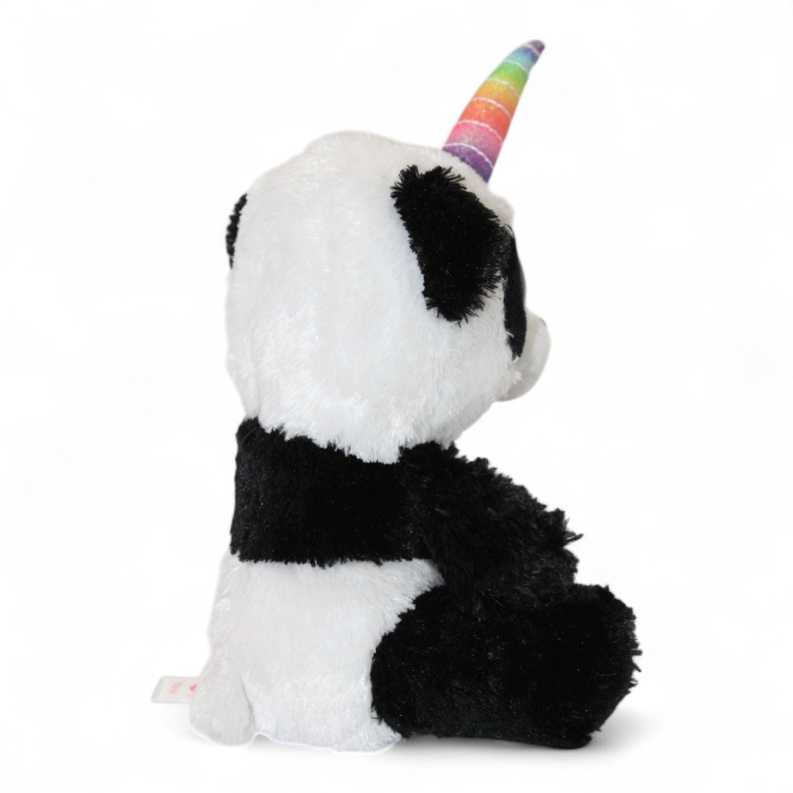 Back view of TY Beanie Boos Paris Panda plush showing black and white fur