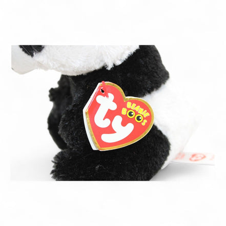 Close-up of TY Beanie Boos Paris Panda plush TY tag