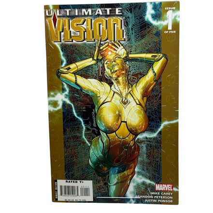 Cover of Ultimate Vision Issue 1 featuring futuristic artwork by Brandon Peterson