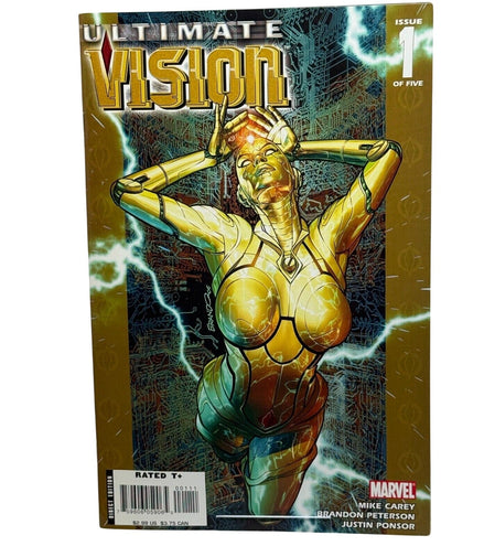 Cover of Ultimate Vision Issue 1 featuring futuristic artwork by Brandon Peterson