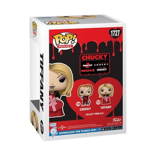 Chucky and Tiffany Funko Pop figures in Valentine's theme