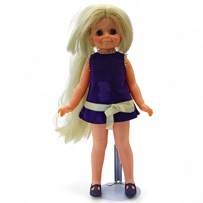 Vintage 1970s Ideal Velvet Doll with Blonde Hair & Purple DressIdealDoll1970s toyantique toyblonde doll1