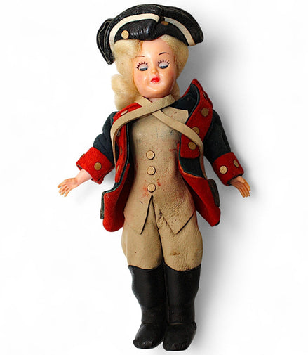 Vintage Colonial Soldier Doll with Blonde Hair and Tricorn HatFlip Side CollectiblesDollblondecollectiblecolonial1