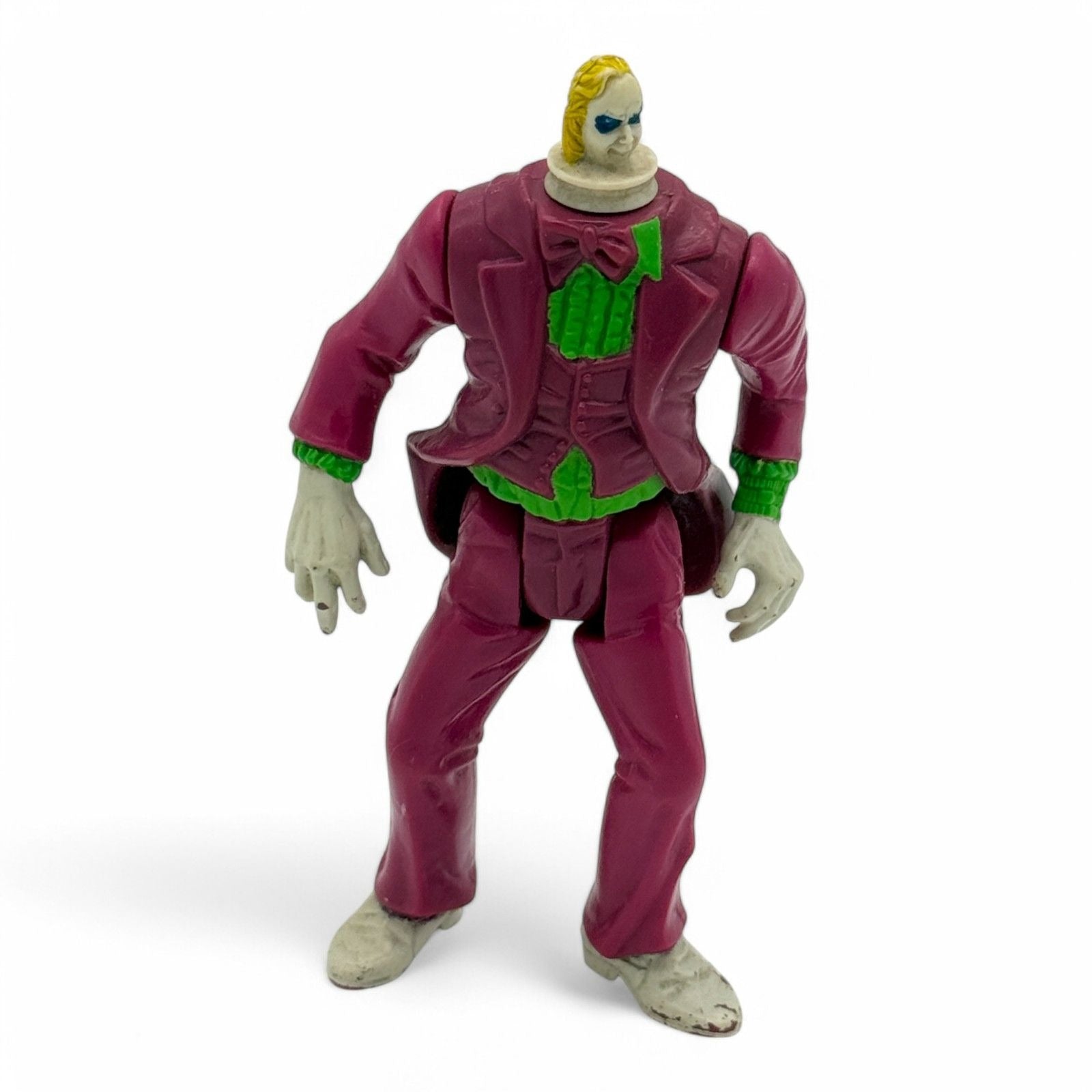 Vintage 1989 Kenner Spinhead Beetlejuice action figure with striped suit and green hair