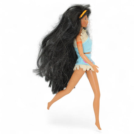 Profile of Pocahontas Barbie Doll in iconic outfit
