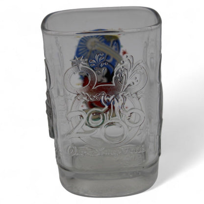 Clear glass with colorful Mickey Mouse design from 2000