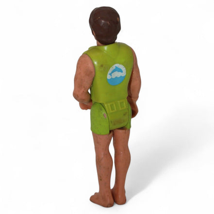 Back view of the vintage 1974 Fisher-Price Adventure People Scuba Diver action figure.