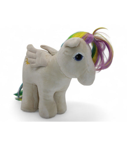 Vintage Hasbro Softies Pegasus plush with rainbow mane and wings