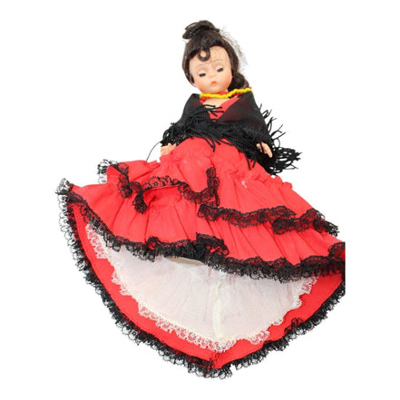 Vintage Madame Alexander Spain Doll in red and black lace dress