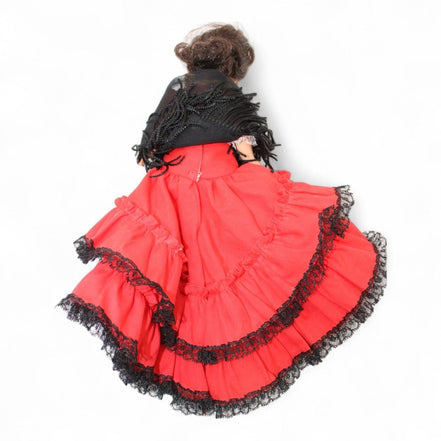 Back view of Vintage Madame Alexander Spain Doll with lace details