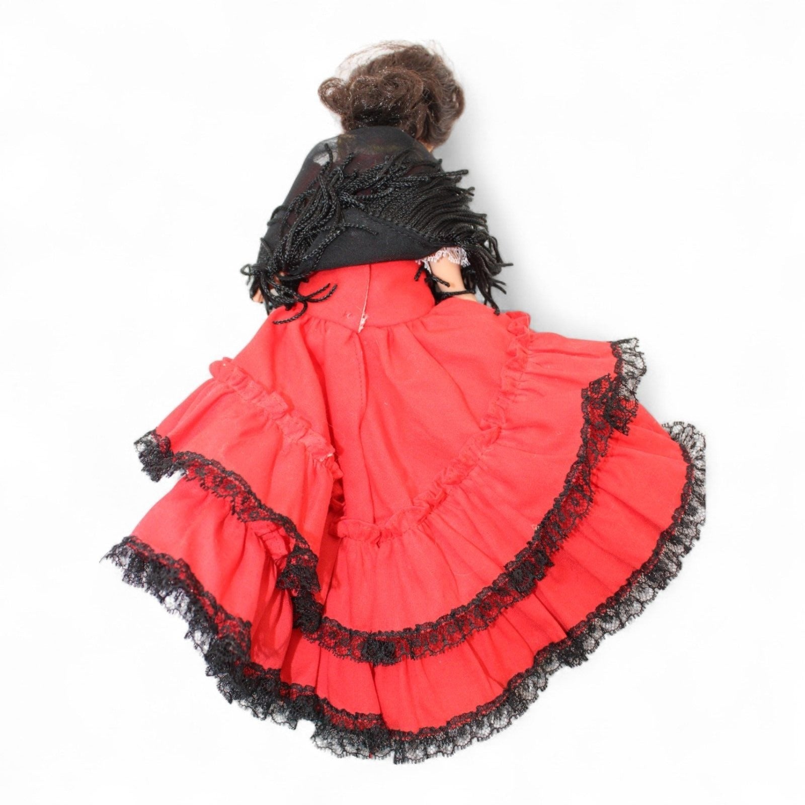 Back view of Vintage Madame Alexander Spain Doll with lace details