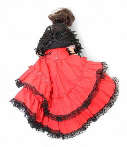 Back view of Vintage Madame Alexander Spain Doll with lace details