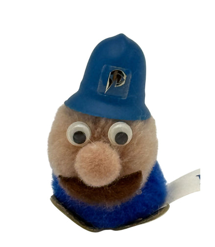 Side view of Vintage Pinkerton Wuppet Weeple showing googly eyes