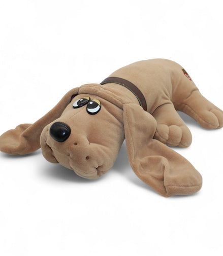Vintage Pound Puppies plush dog with brown collar and floppy ears