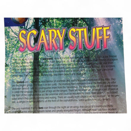 Vintage Scary Stuff Creature Set packaging with bats, spiders, and snakes