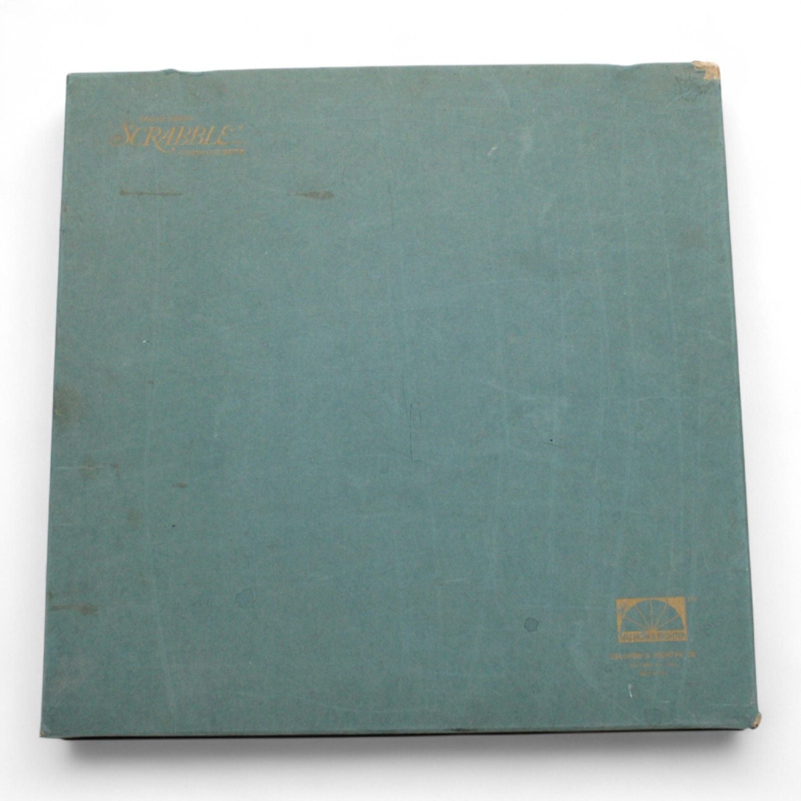Vintage Scrabble Deluxe Edition box with gold lettering