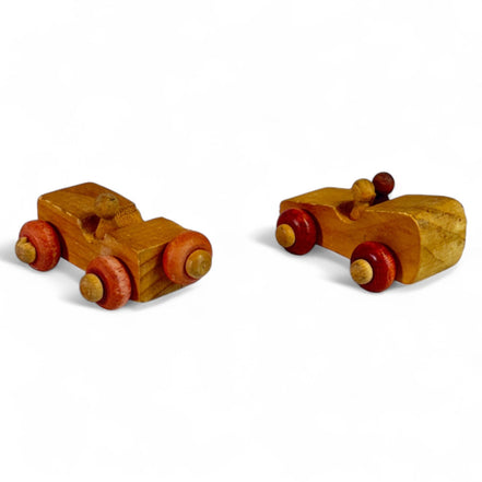 Set of 2 handcrafted wooden toy cars from Vermont