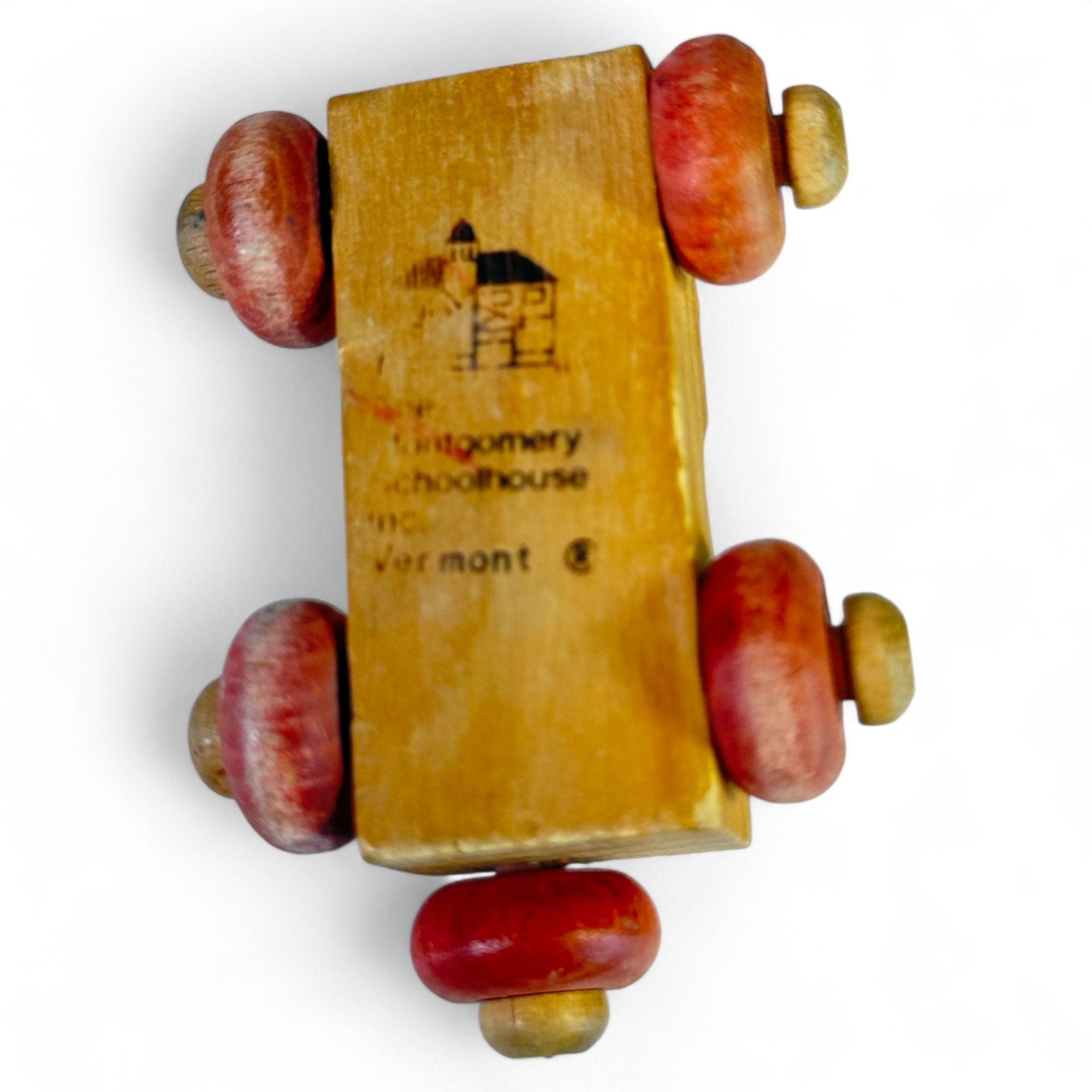 Vintage wooden toy cars with red wheels by Montgomery Schoolhouse