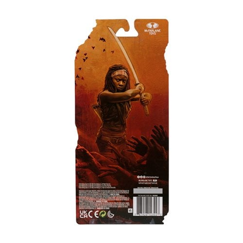 Back of Michonne action figure packaging from The Walking Dead
