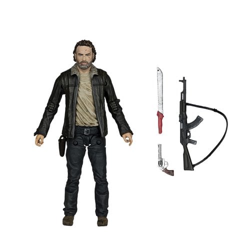 Rick Grimes action figure with weapons from The Walking Dead