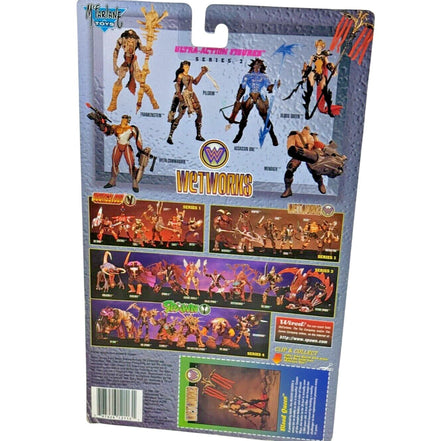 Back view of Wetworks Blood Queen action figure packaging showing series