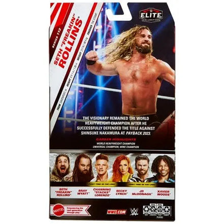 Back of Seth Rollins WWE Elite Collection Series 112 packaging