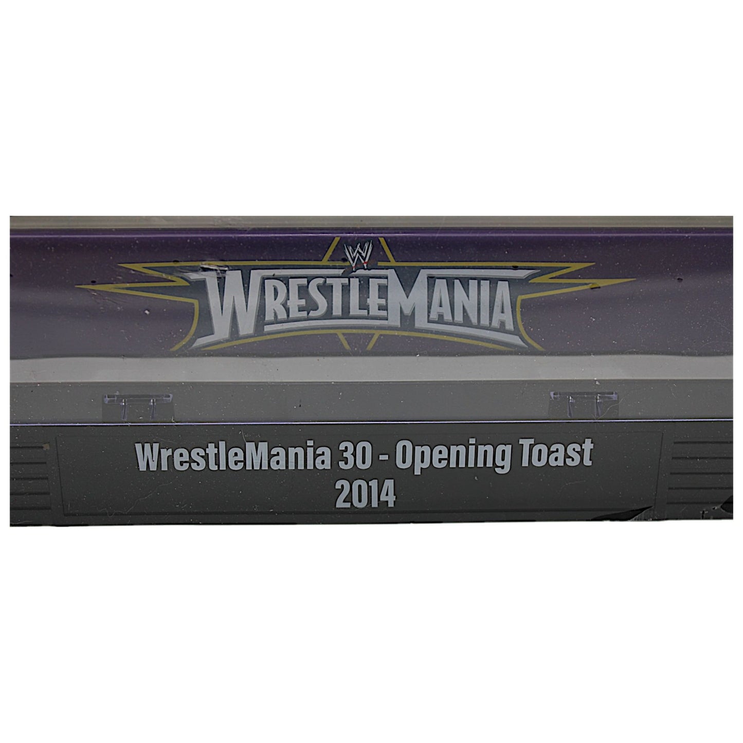 WWE WrestleMania 30 Opening Toast Funko Pop Deluxe Set #05 featuring The Rock, Stone Cold Steve Austin, and Hulk Hogan inside a wrestling ring display
