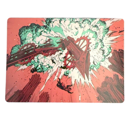 Magic The Gathering art card featuring an explosive scene by Yohann Schepacz