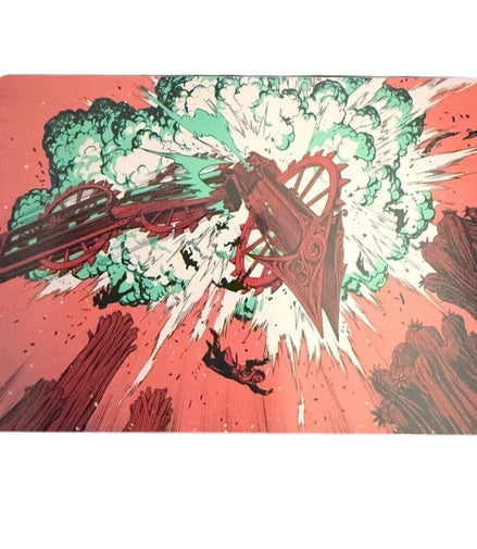 Magic The Gathering art card featuring an explosive scene by Yohann Schepacz