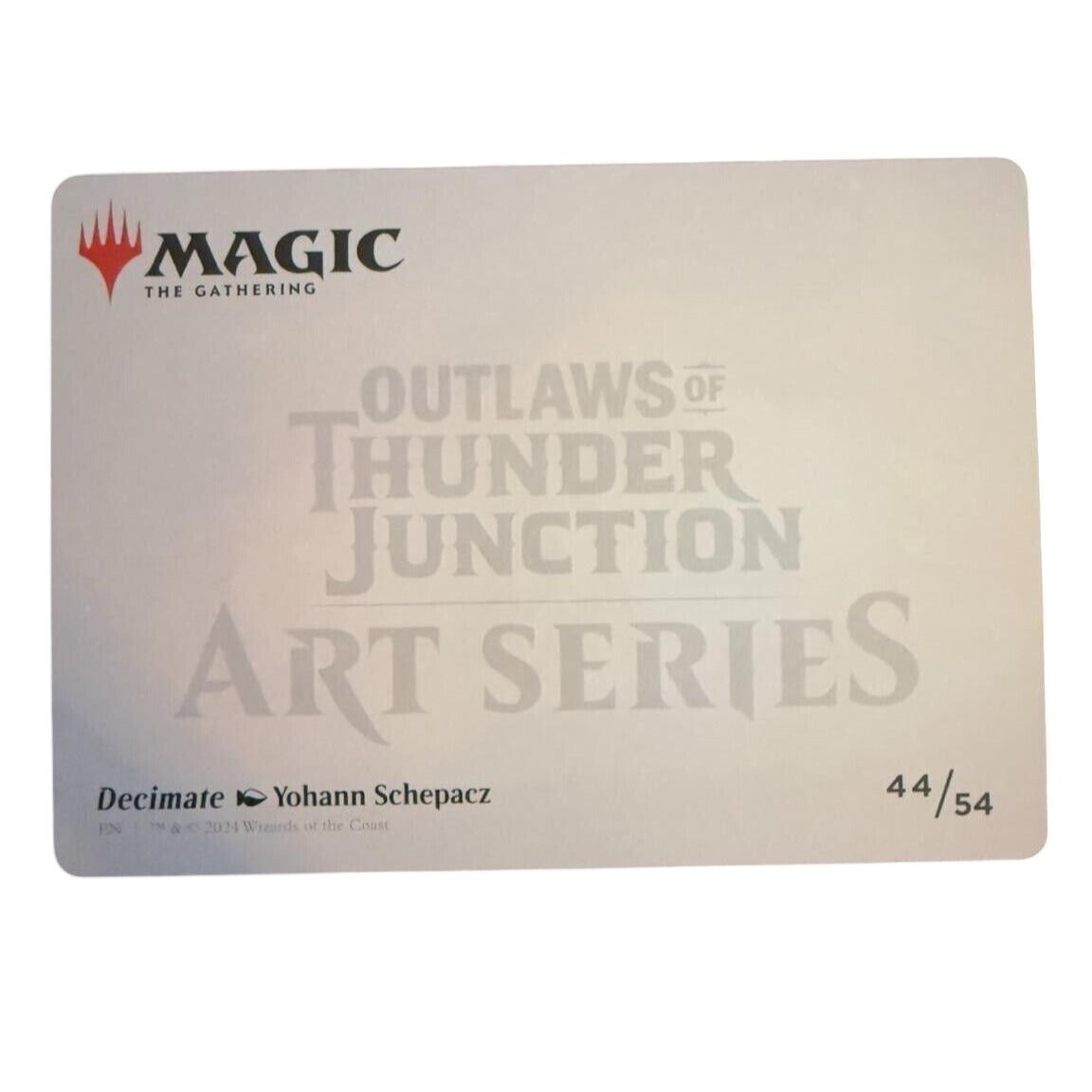 Back of the Magic The Gathering Decimate art card from Thunder Junction series