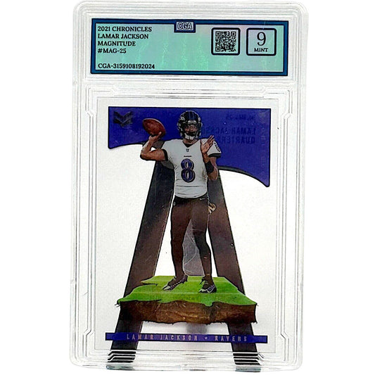 2021 Chronicles Lamar Jackson Magnitude #MAG-25 CGA 9 Mint Graded NFL Trading Card